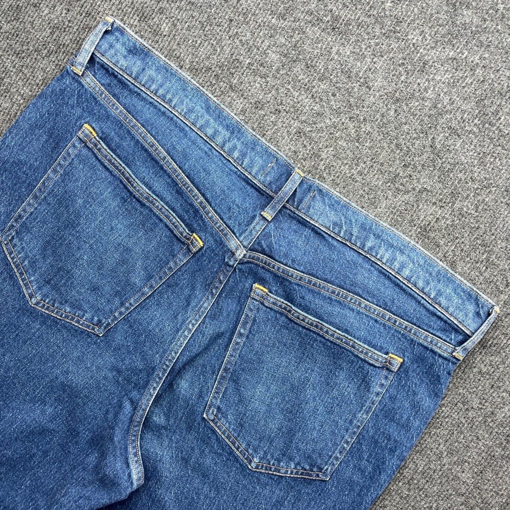 Abercrombie & Fitch The Vintage Flare High Rise Blue Jeans 34 18s Y2K Raw Hem